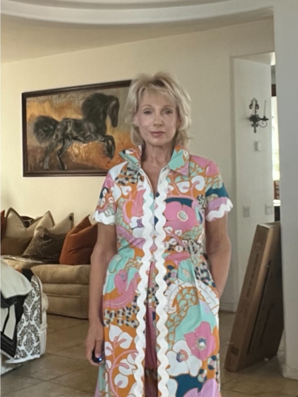 CK Bradley Ric
Rac Trim Floral Wide
Leg Jumpsuit Resort
Palm Beach original$438